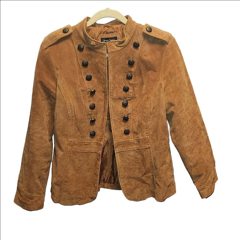 NWOT, Prosper & Devine genuine leather suede vintage blazer jacket sz M